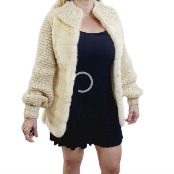Ben Kahn At Cartier Vintage Geniune fur knit sleeve coat size small to medium - Picture 6 of 16